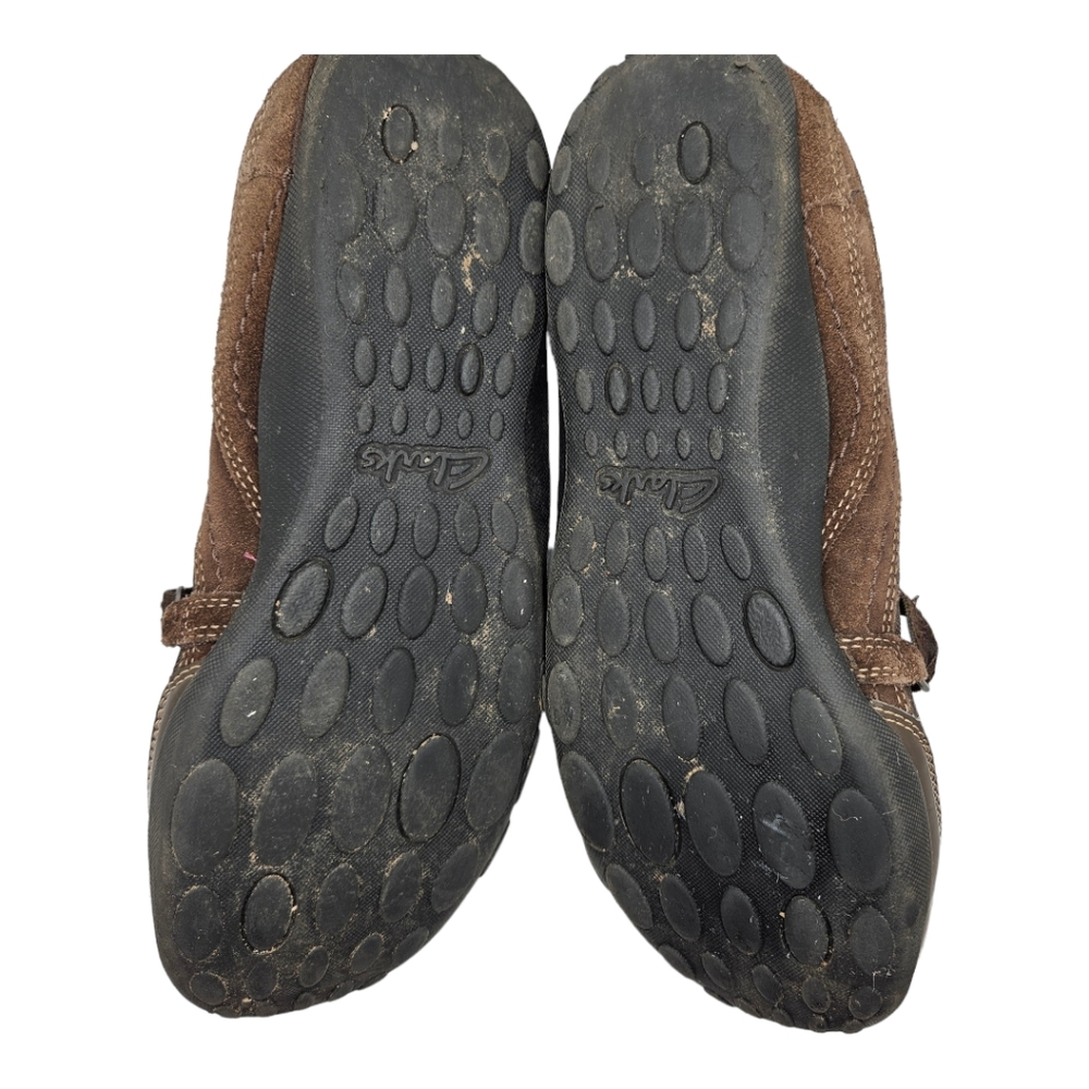 Clarks Privo Brown Suede and Nylon Mary Jane Slip-on Size 9M - Picture 4 of 6